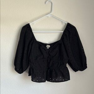 A New Day Black Blouse Chic Top
